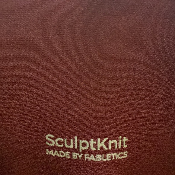 Fabletics Sculptknit Burgundy Leggings Contour High-Rise - Picture 14 of 14
